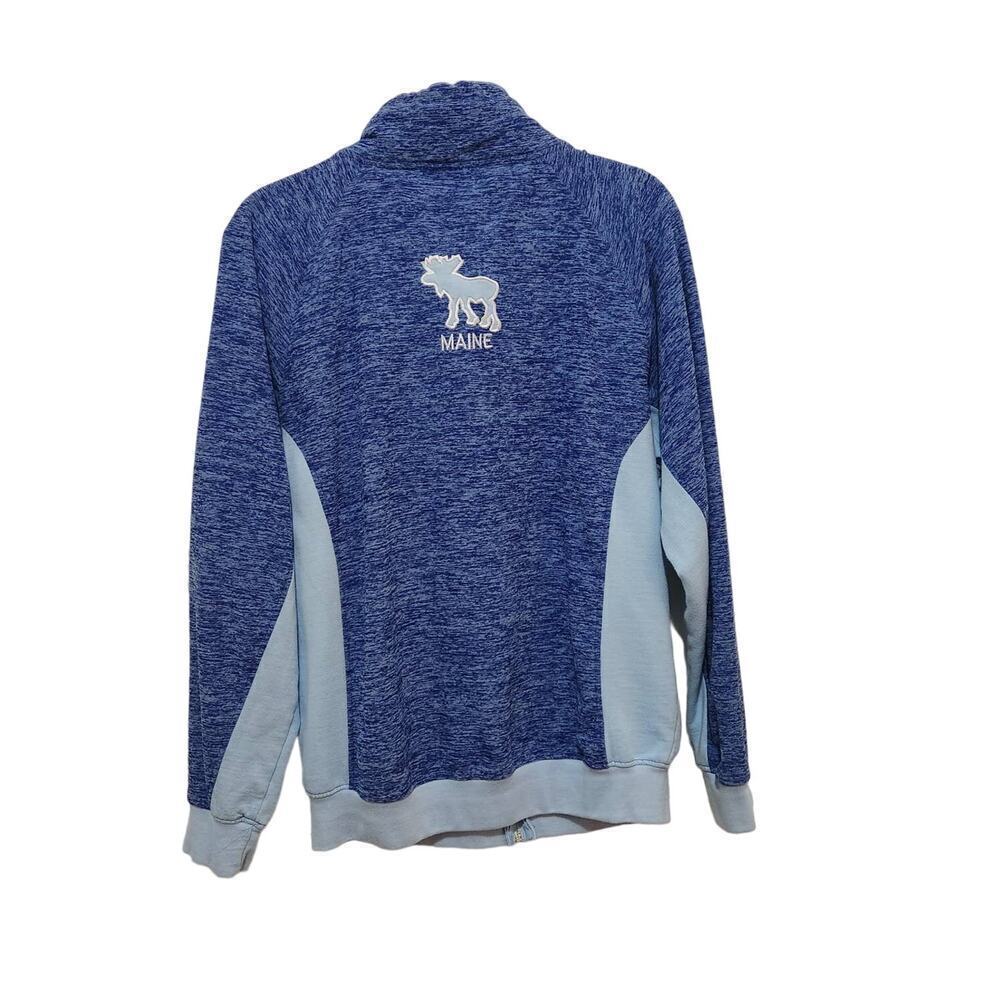 Maine Logo Full Zip Sweatshirt Newengland Autumn Fall Vibes Blue Women's Medium - Picture 2 of 10